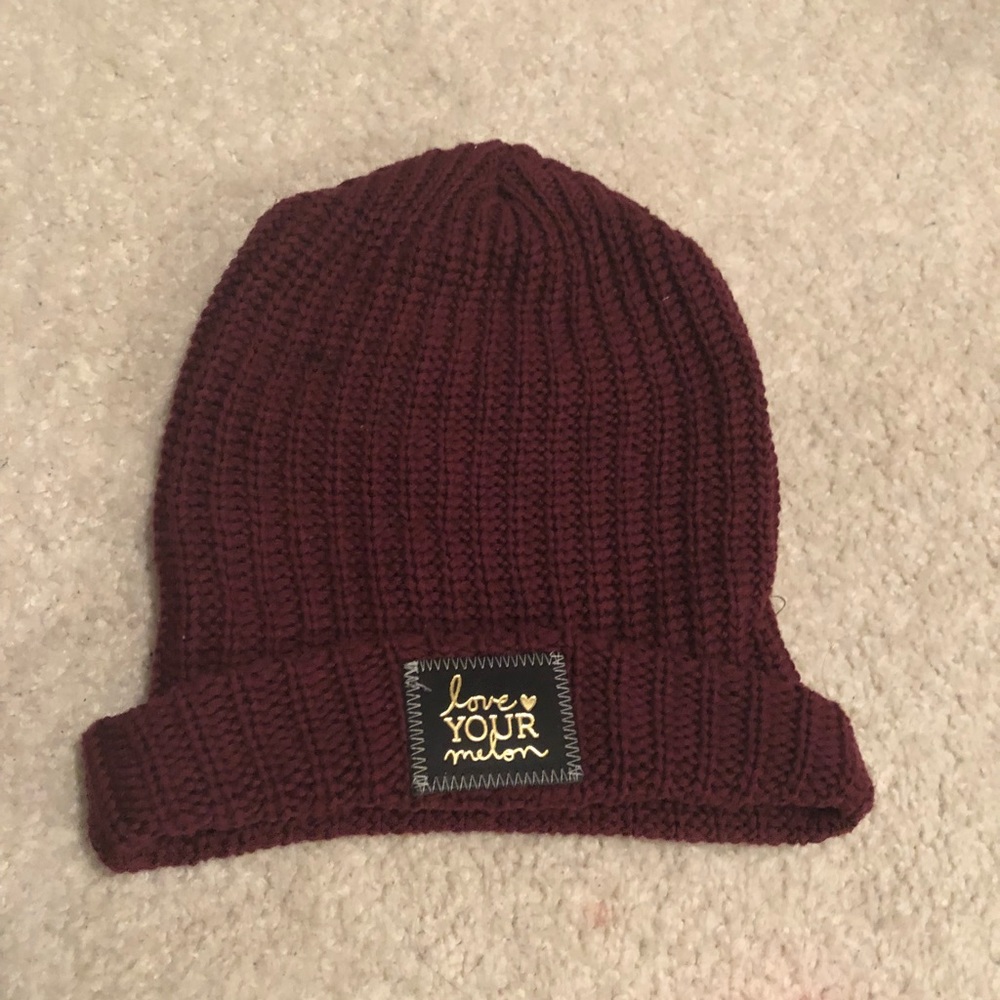 Burgundy beanie